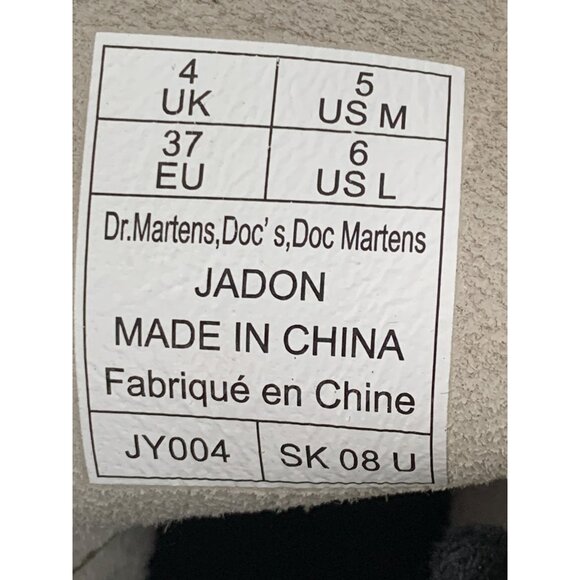 Unisex Dr. Martens Jadon White Leather Platform Boots Size 5 Men / 6 Women - Picture 4 of 11